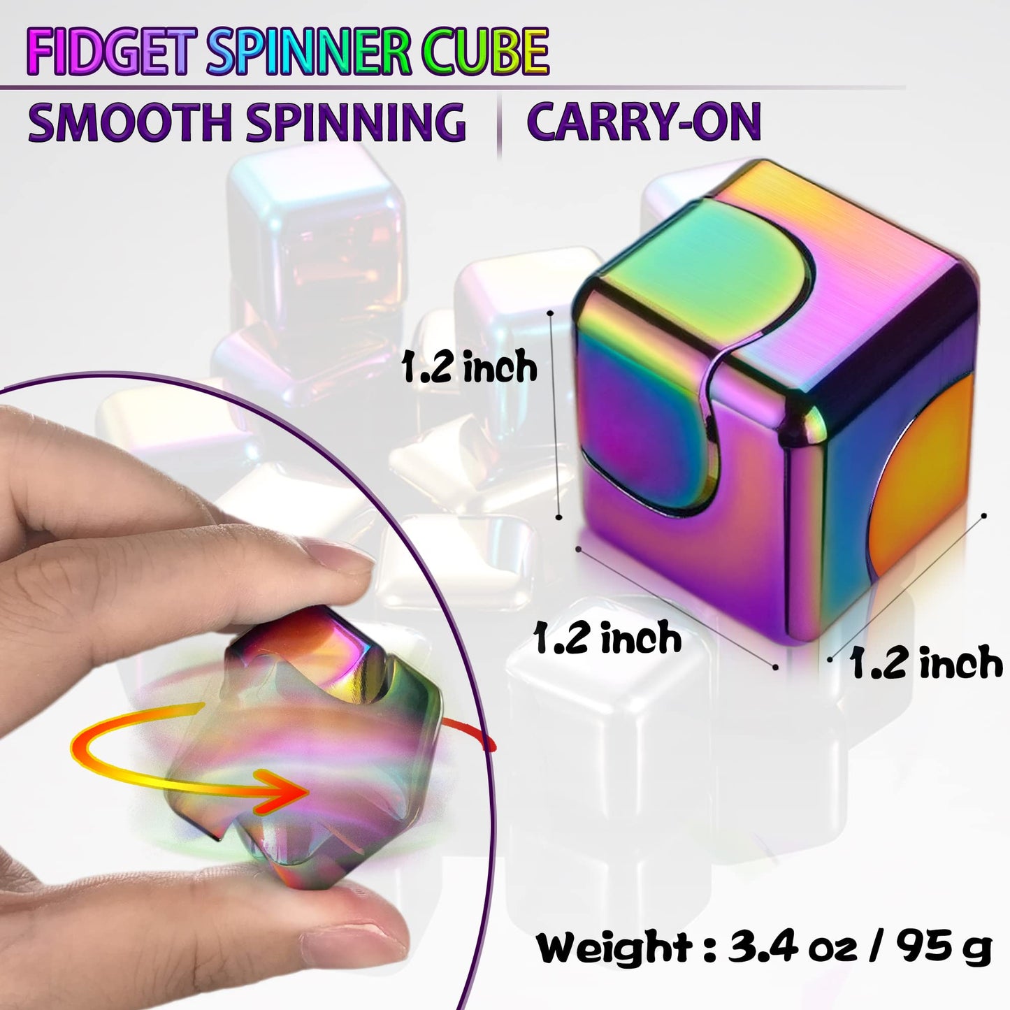 Dr.Kbder Fidget Spinner Cube – Compact Metal Desk Toy