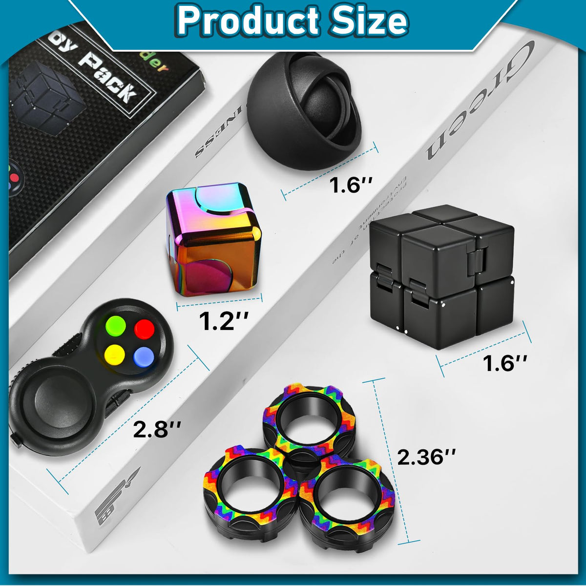 Dr.Kbder 5 Pcs Fidget Toys Set – EDC Desk Gadgets for Adults, Teens & ADHD Stress Relief