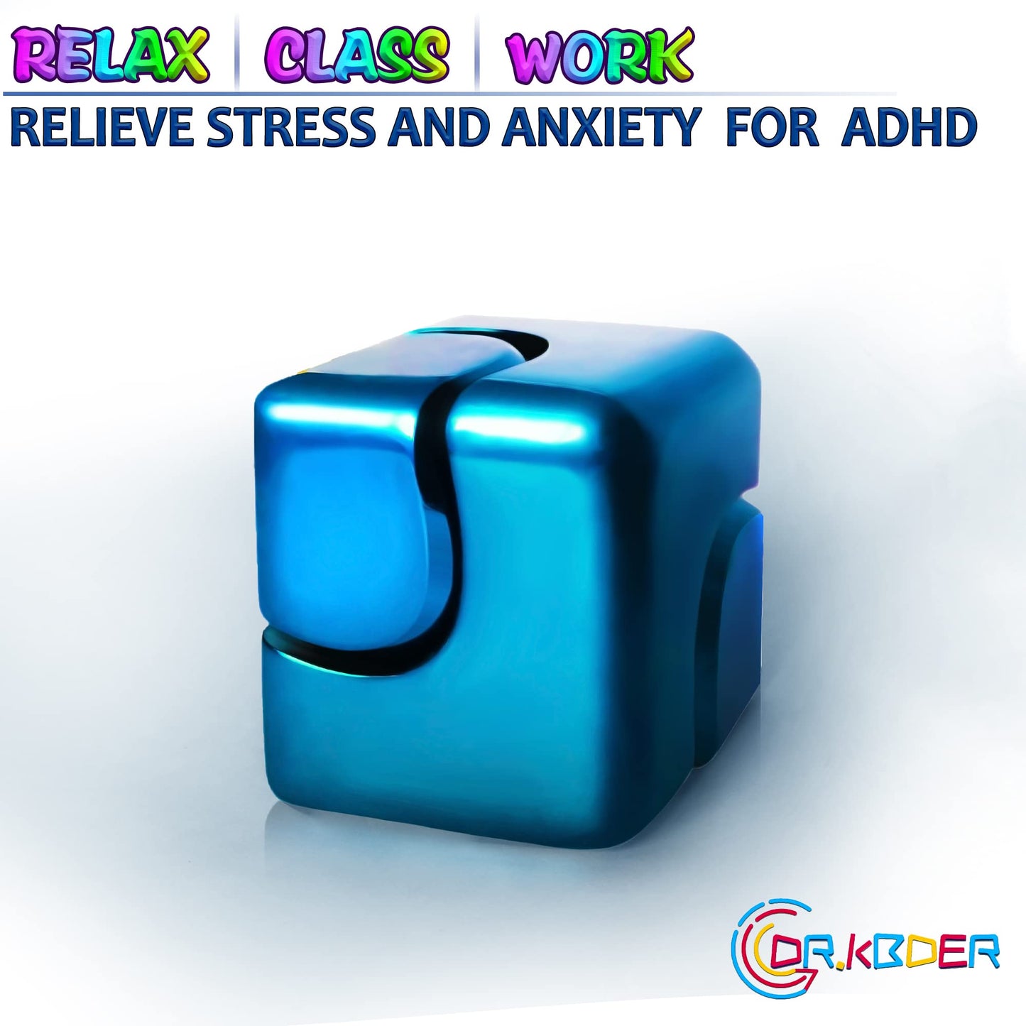 Dr.Kbder 2pc Fidget Spinner Cube – Metal EDC Desk Toy for Adults & Teens | Quiet, Pocket-Sized Focus & Sensory Play