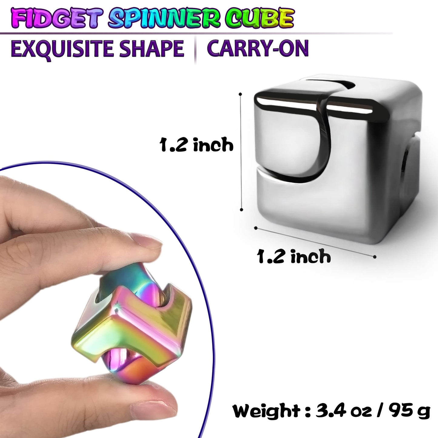 Dr.Kbder Fidget Spinner Cube – Metal Desk Toy, Pocket-Sized Fidget for Adults