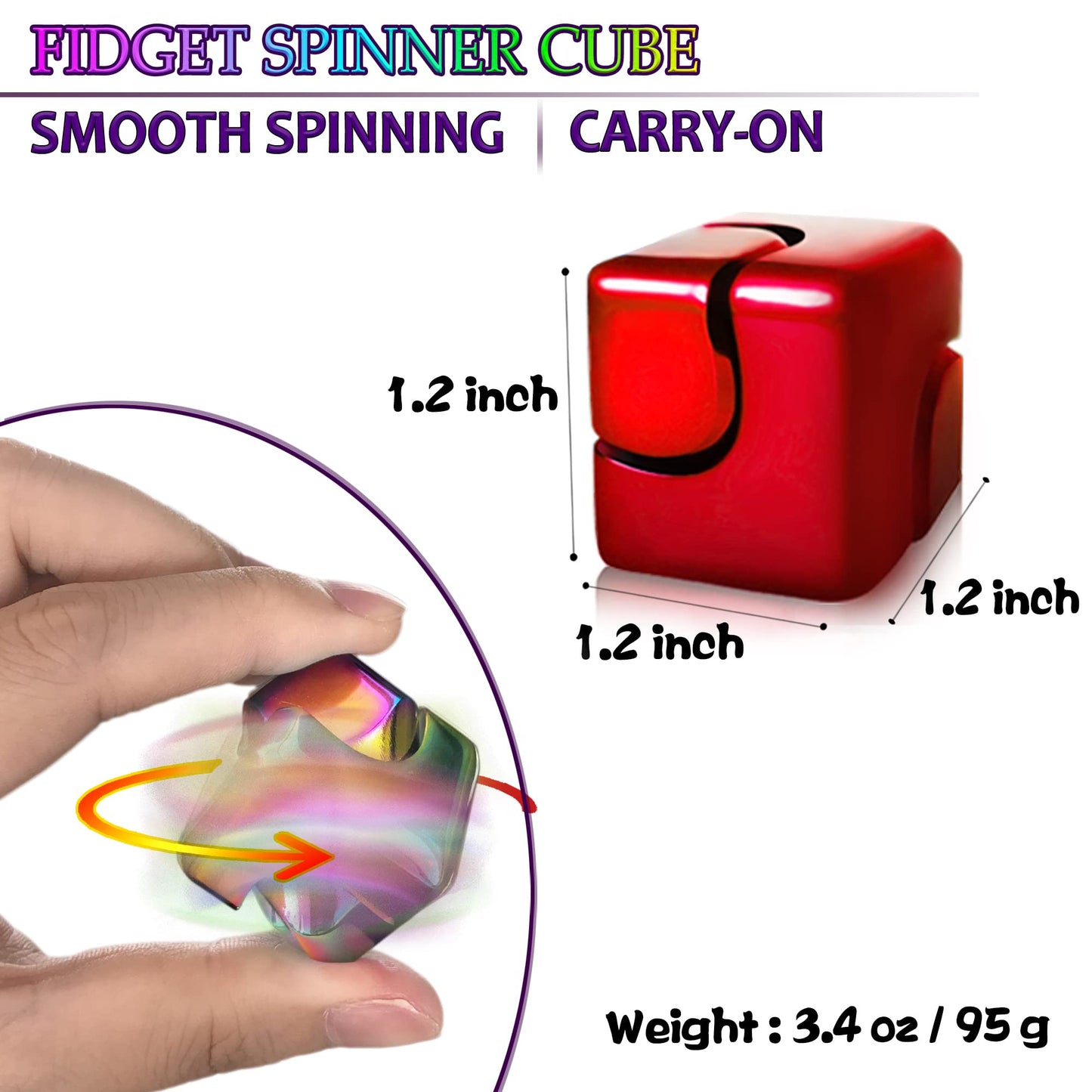 Dr.Kbder Fidget Spinner Cube – Aluminum Desk Toy, Pocket-Sized Sensory Fidget for Adults & Teens