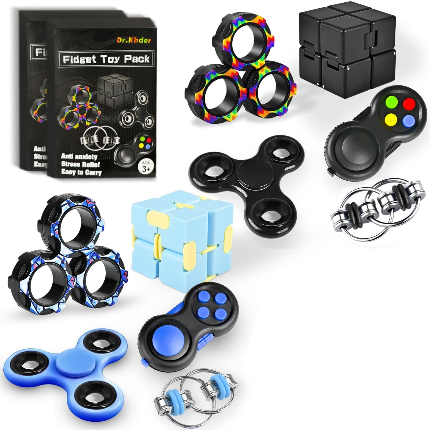 Dr.Kbder Fidget Toys Set – Sensory Pack for Teens & Adults | Figette Cube, Stress Relief & Focus Desk Gadget