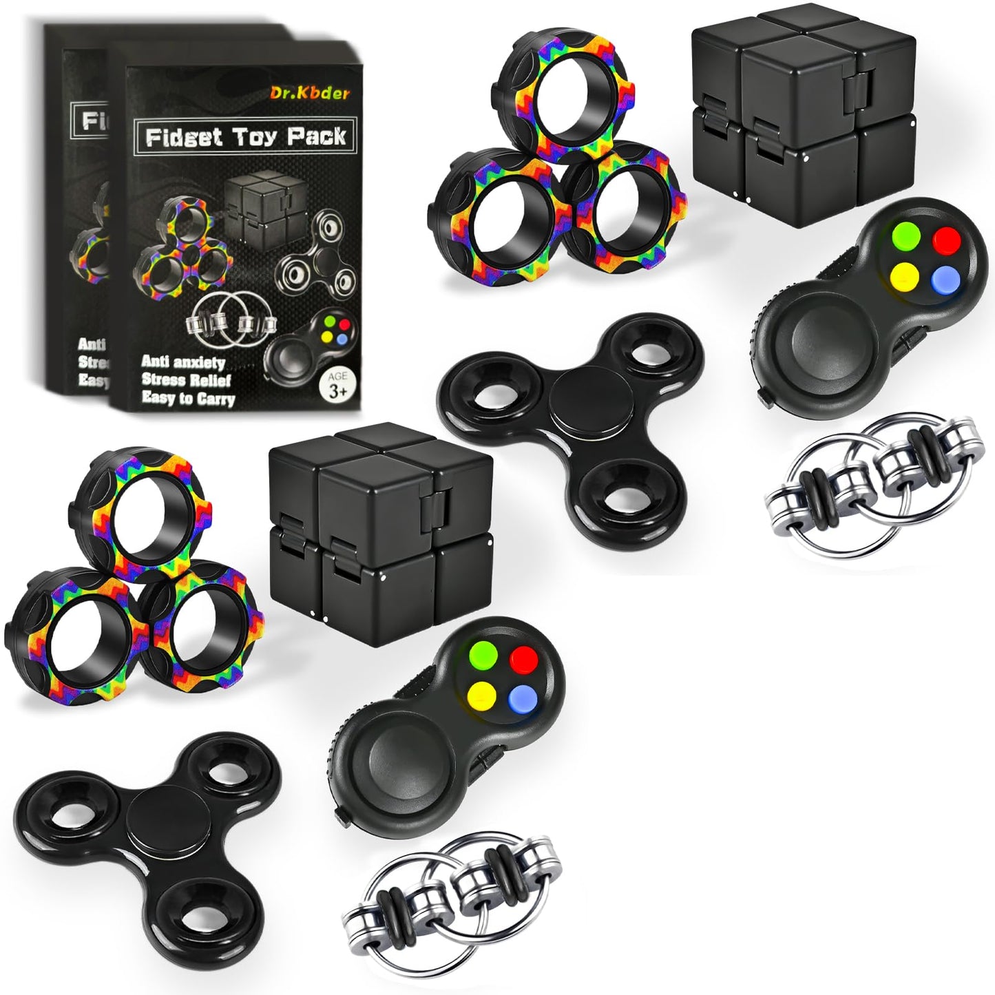 Dr.Kbder Figette Cube Fidget Toys – Easter Basket Stuffer for Teens & Adults (ADHD/Autism Sensory Pack)