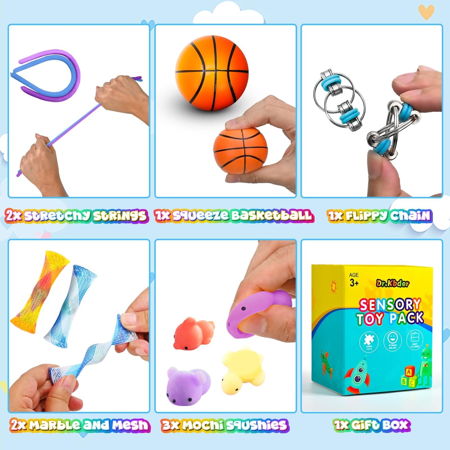 Dr.Kbder 15-Pack Fidget Toys for Kids | Sensory, ADHD & Autism Friendly Classroom Pack