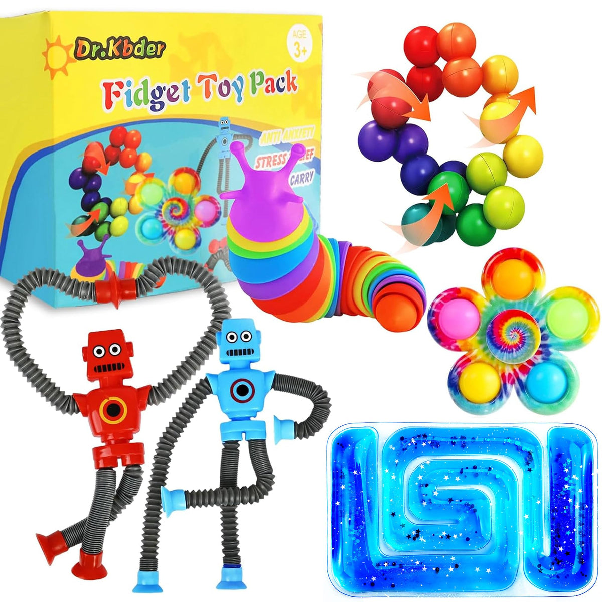 Dr.Kbder Easter Basket Stuffers — Sensory Fidget Toys for Ages 3-7 | Travel & Classroom Pack