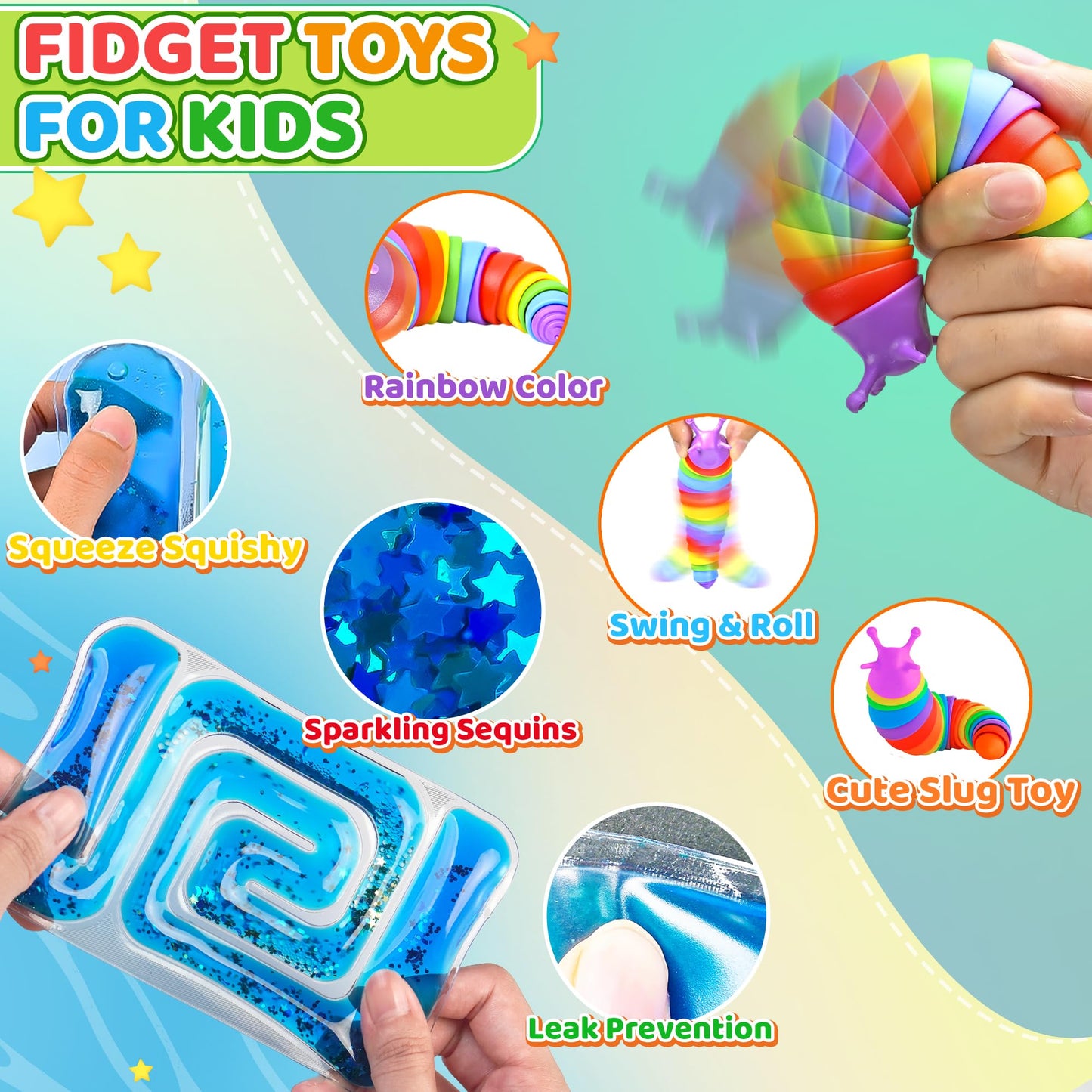 Dr.Kbder 6-Pack Sensory Autism Toys for Toddlers – Easter Basket Stuffers, Travel & Classroom Fidgets