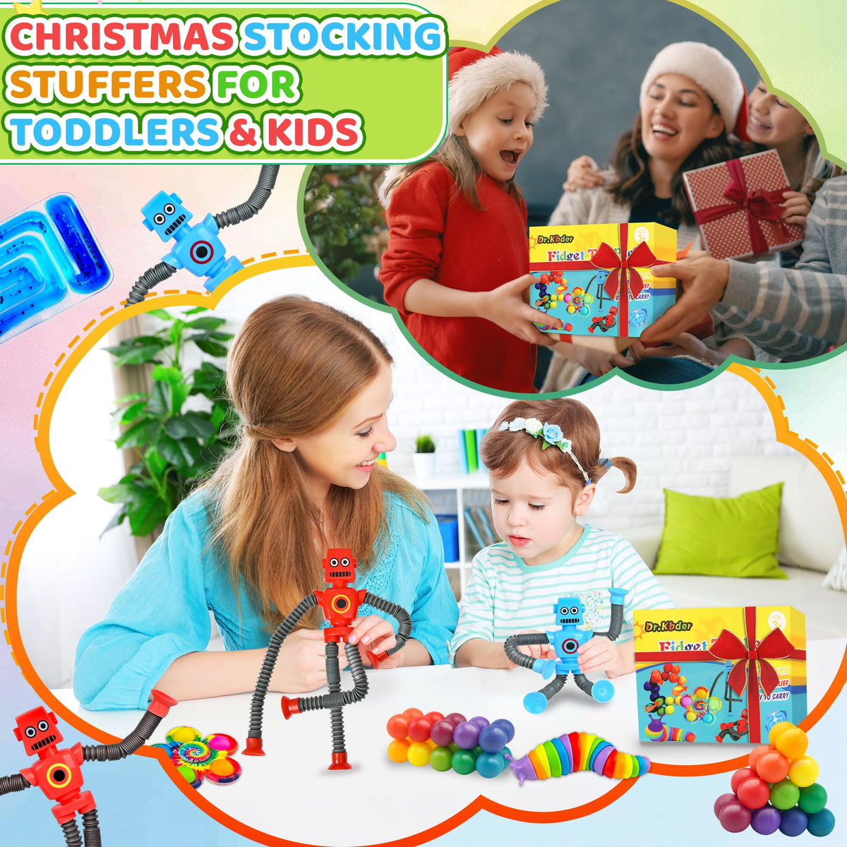 Dr.Kbder Sensory Fidget Toys Pack – 12P for Kids 3-7 | Travel, Classroom & Autism Support