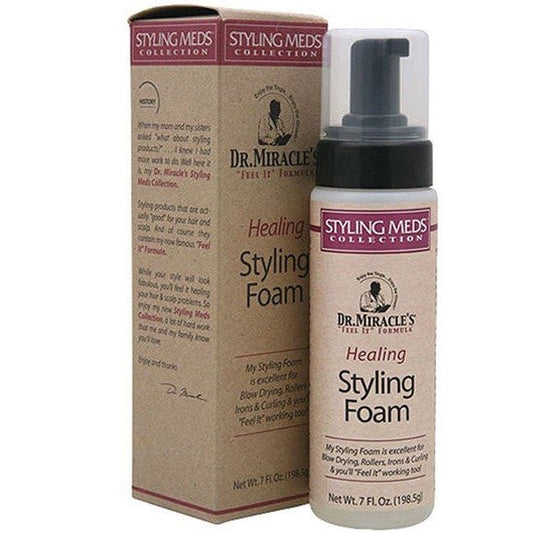 Dr. Miracles Healing Styling Foam Defines Curls & Controls Frizz for Natural & Relaxed Hair 198.5g/7 oz