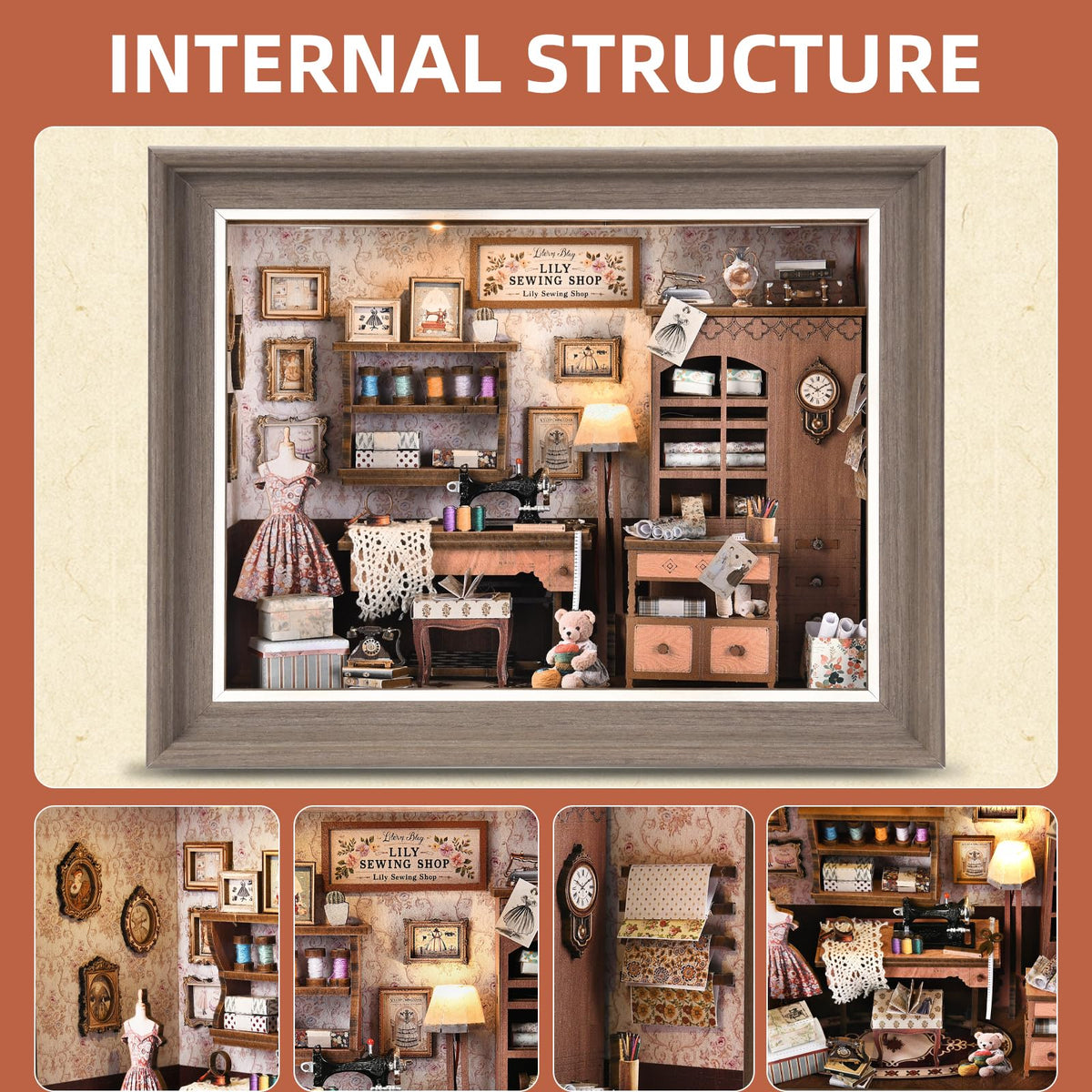 DROICC Book Nook Kit – 3D Wooden Puzzle with LED Light & Wall-Mount Frame | Lily Sewing Shop
