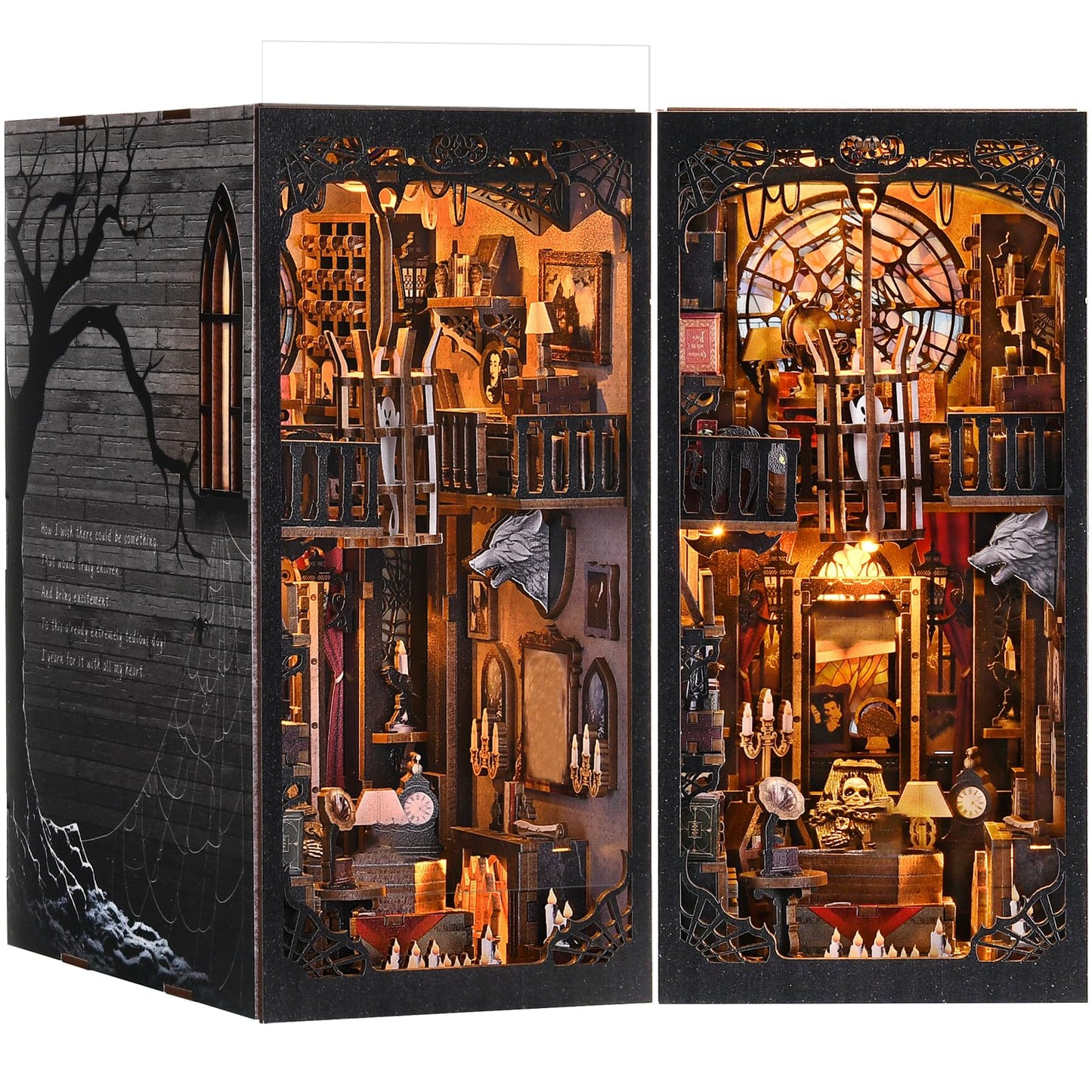 DROICC Book Nook Kit: Goth Castle 3D Puzzle with LED Lights