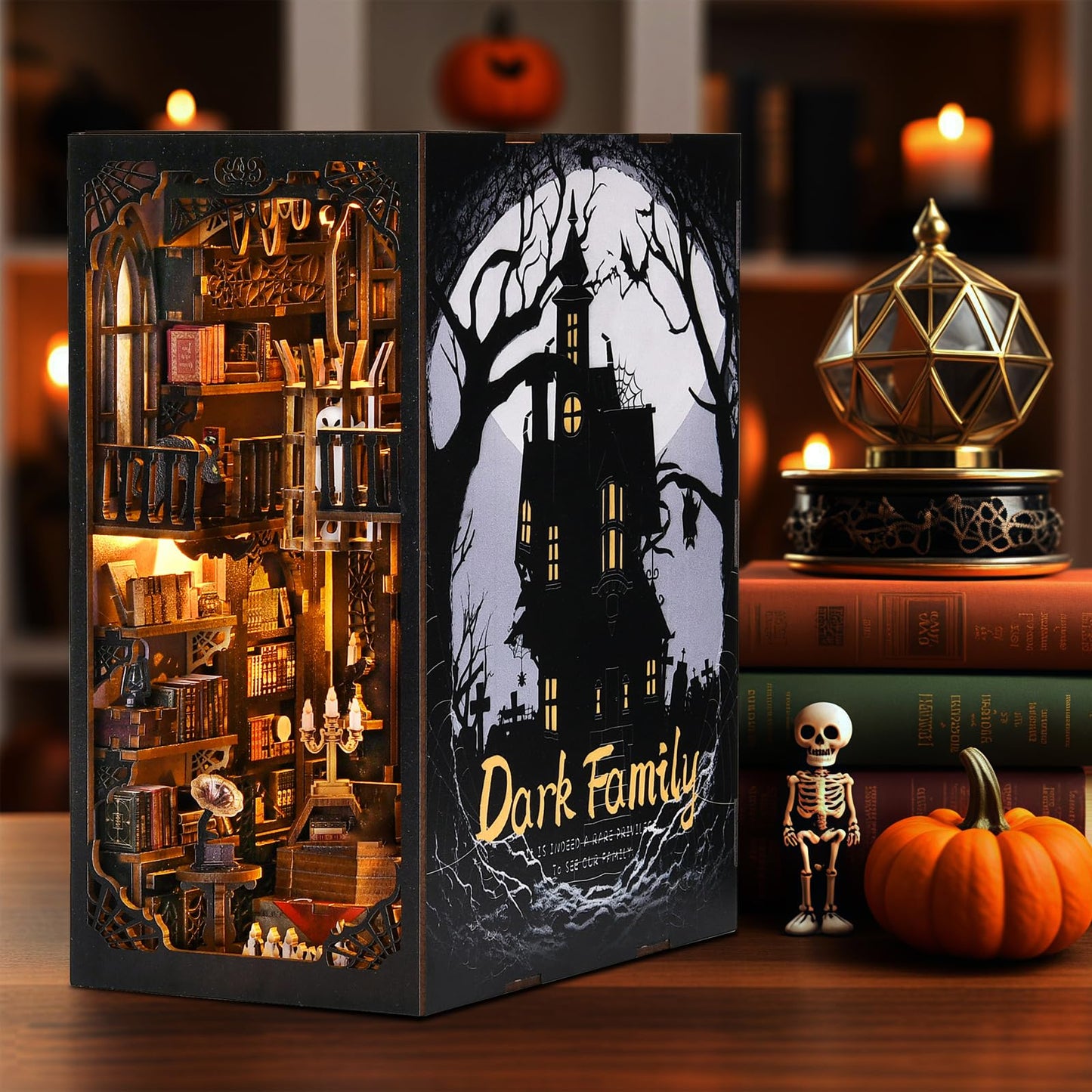 DROICC Book Nook Kit: Goth Castle 3D Puzzle with LED Lights