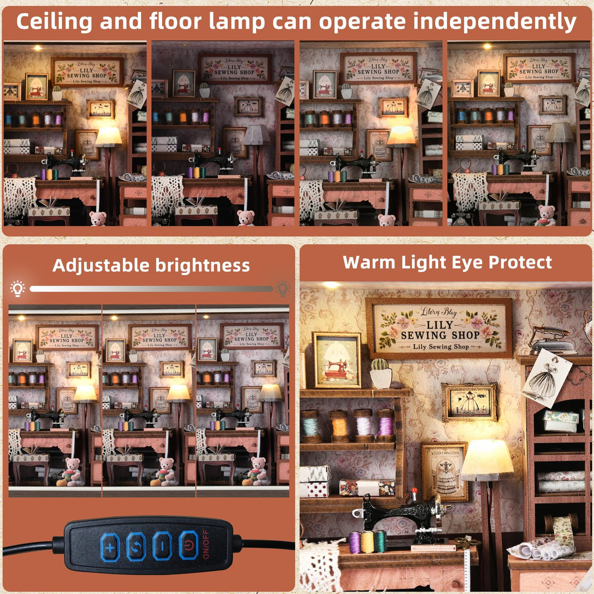 DROICC Book Nook Kit – 3D Wooden Puzzle with LED Light & Wall-Mount Frame | Lily Sewing Shop