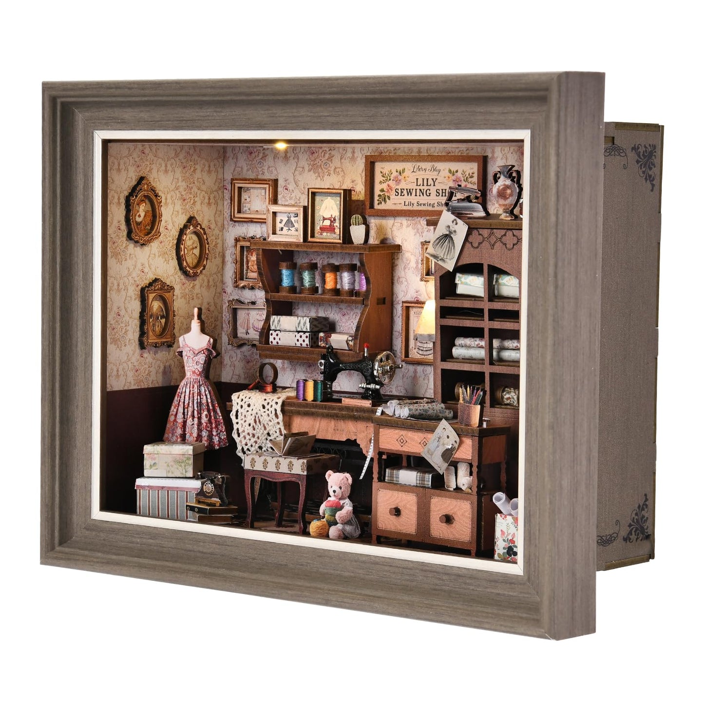 DROICC Book Nook Kit – 3D Wooden Puzzle with LED Light & Wall-Mount Frame | Lily Sewing Shop
