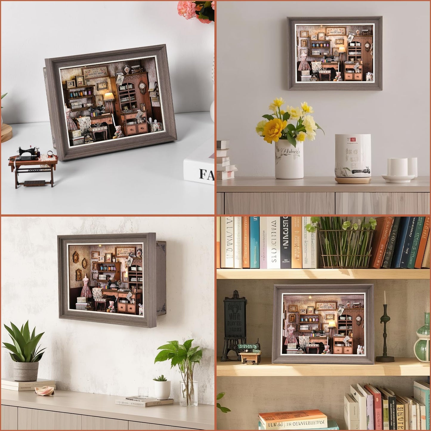 DROICC Book Nook Kit – 3D Wooden Puzzle with LED Light & Wall-Mount Frame | Lily Sewing Shop