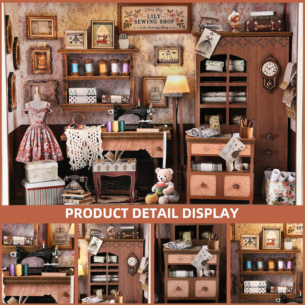 DROICC Book Nook Kit – 3D Wooden Puzzle with LED Light & Wall-Mount Frame | Lily Sewing Shop