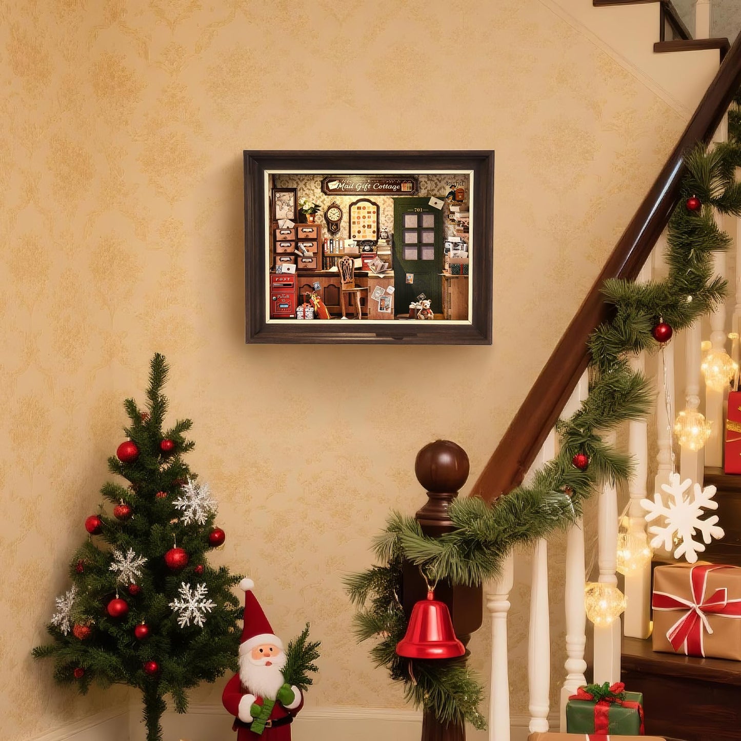 Book Nook Kit by DROICC: 3D Wooden Puzzle with LED Touch Control & Wall-Mount Frame