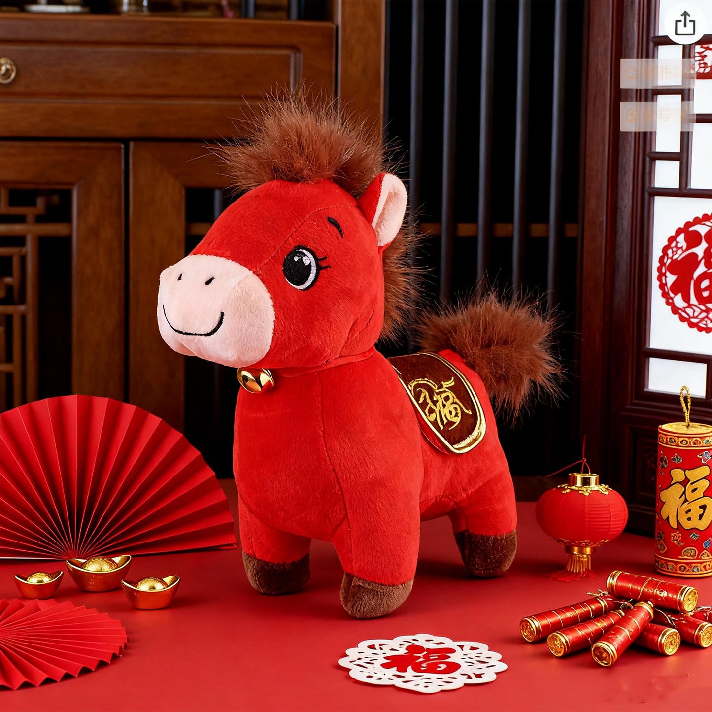 Droutti 20 cm Year of the Horse Plush – Chinese New Year Mascot & 2026 Zodiac Decor