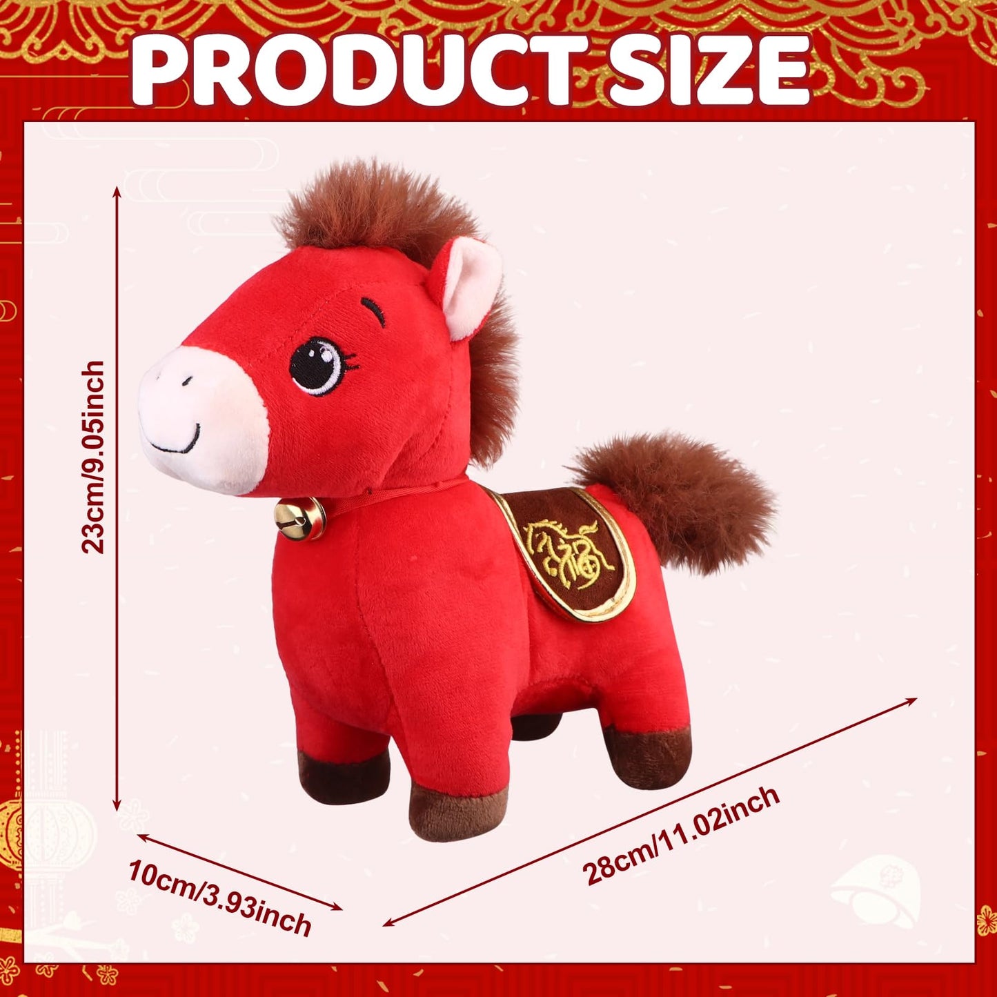Droutti 20 cm Year of the Horse Plush – Chinese New Year Mascot & 2026 Zodiac Decor