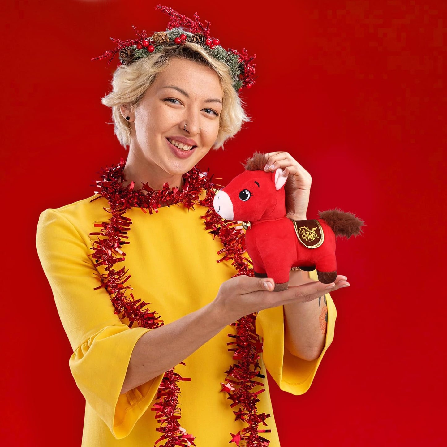Droutti 20 cm Year of the Horse Plush – Chinese New Year Mascot & 2026 Zodiac Decor