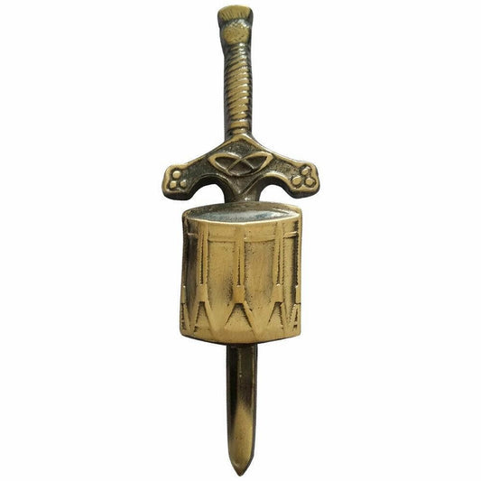 Drummer Sword Highland Scottish Kilt Pin Antique Finish