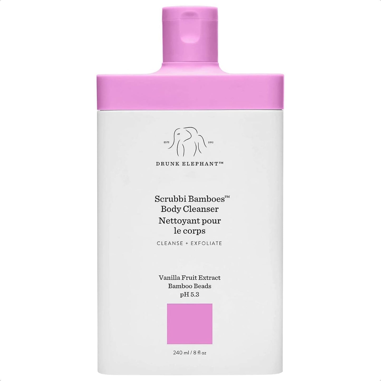 Drunk Elephant Scrubbi Bamboes Body Cleanser – Sulfate-Free Jelly-to-Foam Exfoliating Wash (240 ml/8 fl oz)