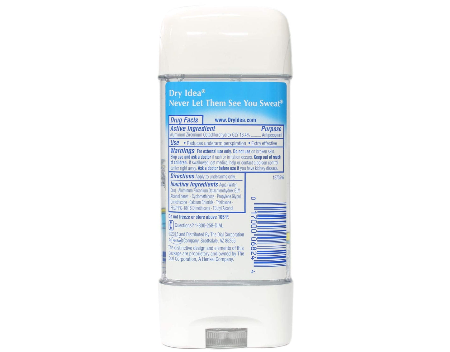 Dry Idea Advanced Dry Clear Gel Antiperspirant & Deodorant – Powder Fresh, 3 oz (Pack of 4)