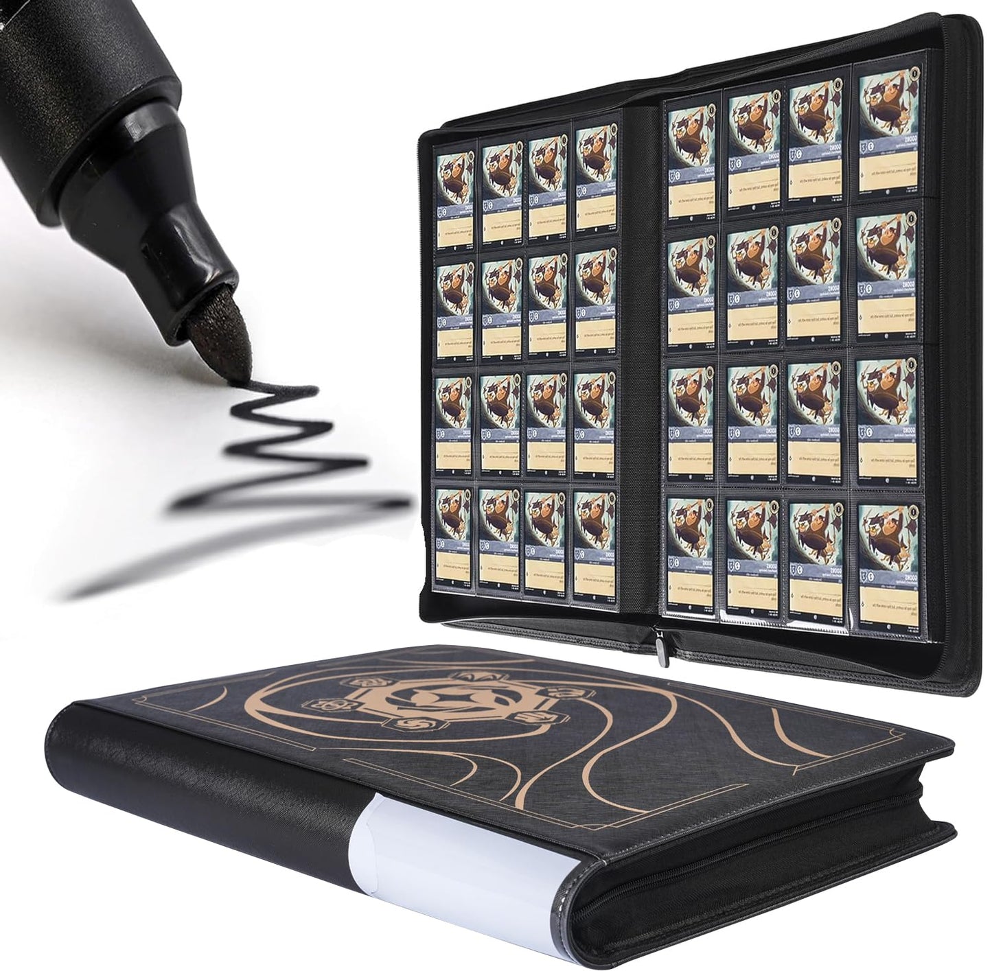 DRZERUI Lorcana Binder – 1024 Card, 16-Pocket Album (Classic Black)
