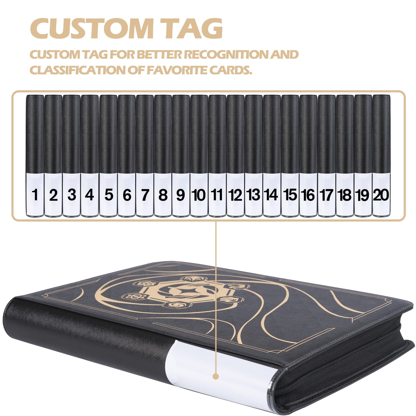 DRZERUI Lorcana Binder – 1024 Card, 16-Pocket Album (Classic Black)