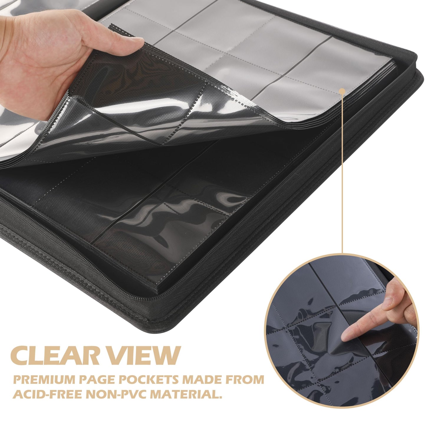 DRZERUI Lorcana Binder – 1024 Card, 16-Pocket Album (Classic Black)