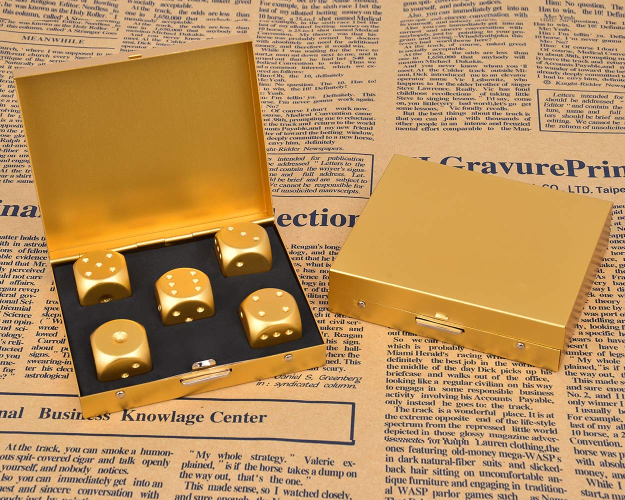 DS.DISTINCTIVE STYLE Aluminum Dice Set — 5x16mm with Case (D6) for Party Games