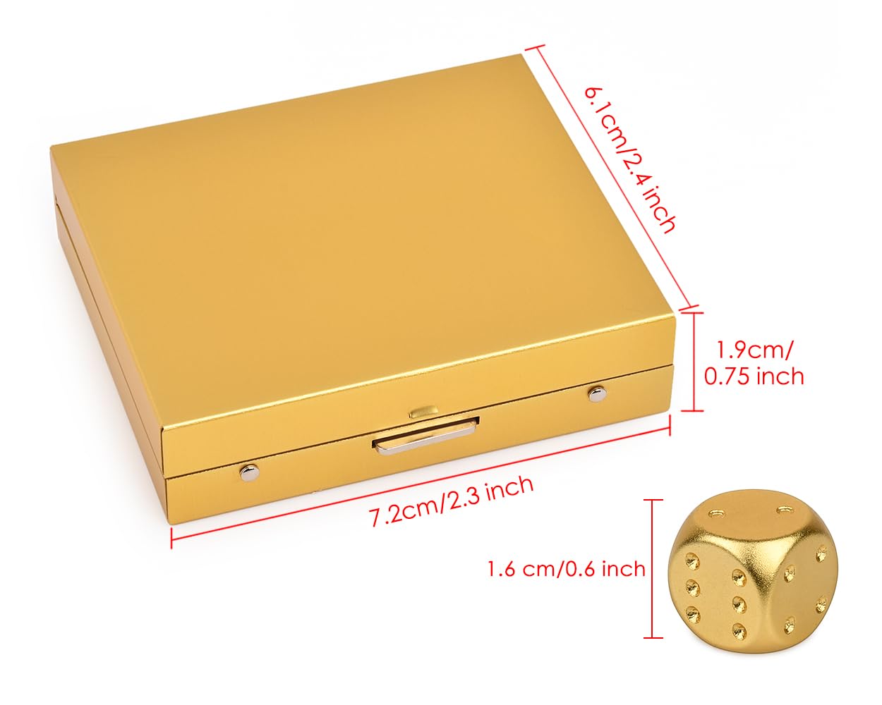 DS.DISTINCTIVE STYLE Aluminum Dice Set — 5x16mm with Case (D6) for Party Games