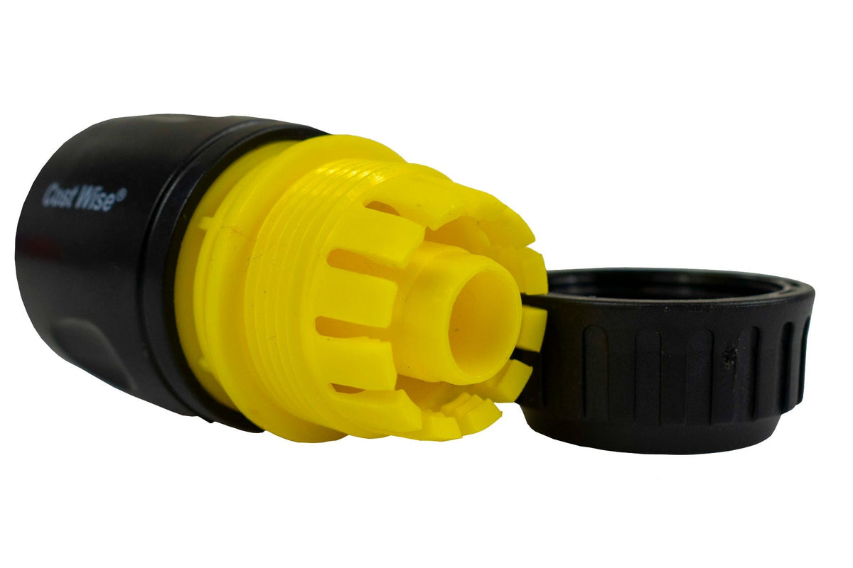 Female Hose Connector, 1/2" or 5/8" Hose, Yellow