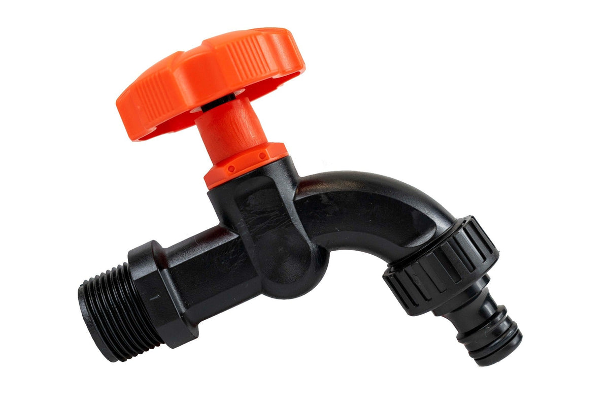 1/2" BSPM Plastic Quick Connect Tap Black/Orange