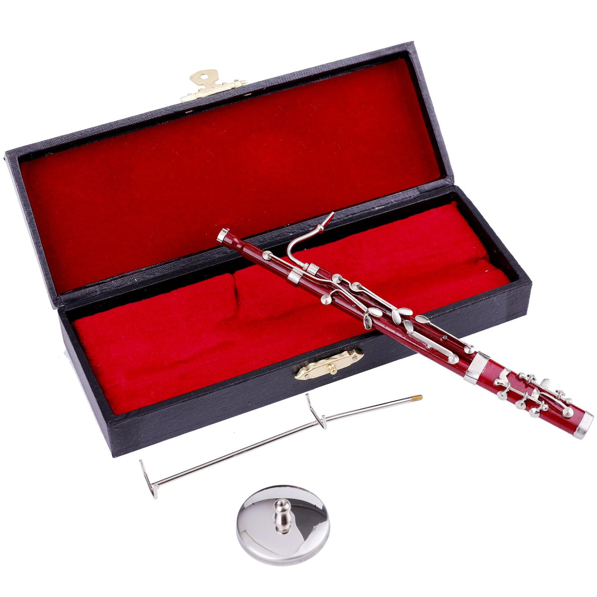 Dselvgvu Miniature Bassoon with Stand & Case – 5.98-Inch Collectible Display Model