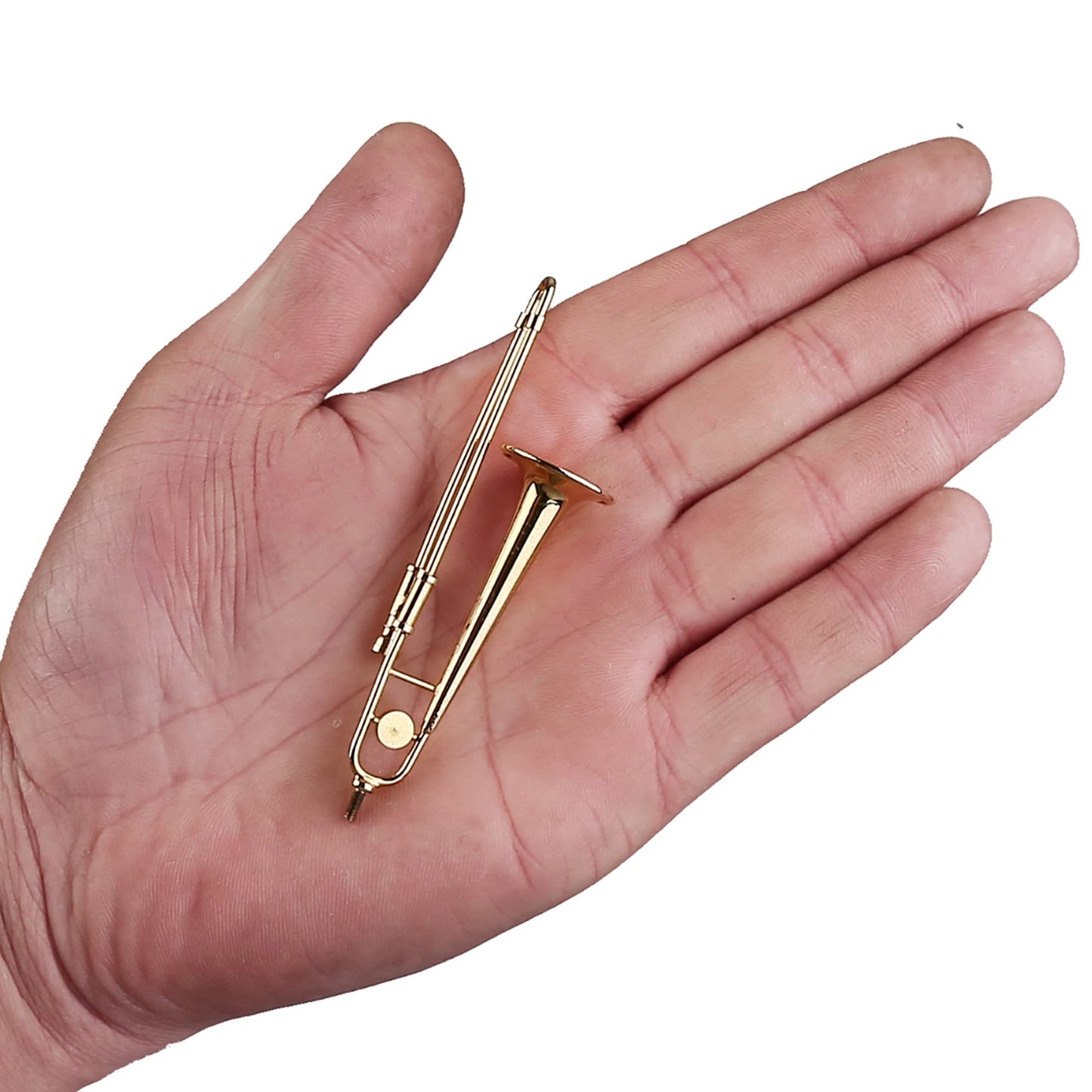 Dselvgvu Miniature Trombone with Stand and Case – Brass Collectible Decor