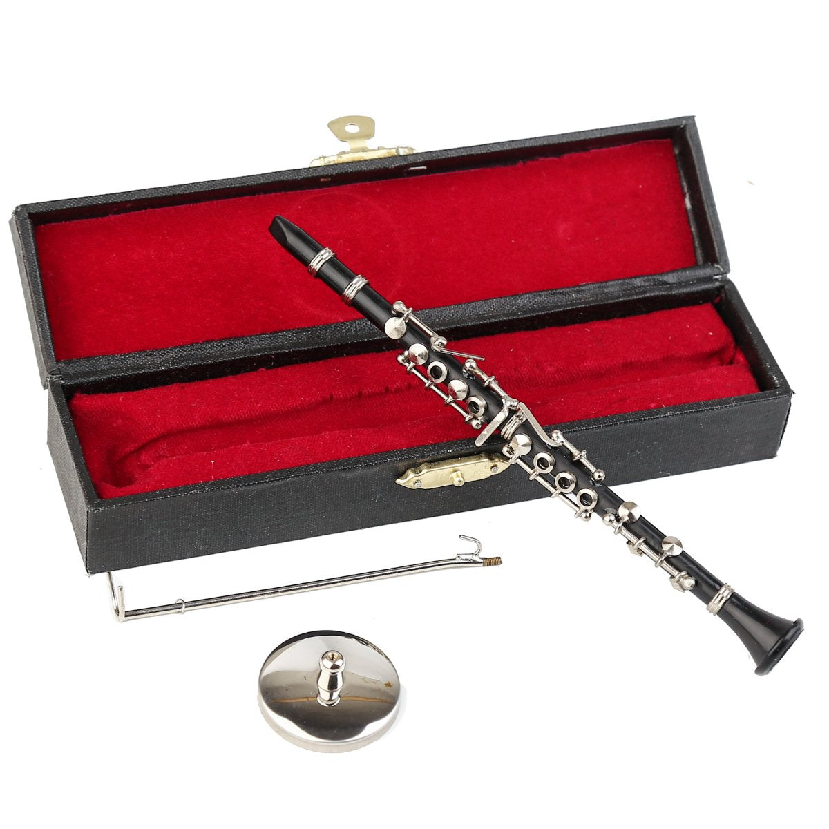 Dselvgvu Miniature Clarinet with Stand & Case – Detailed Resin-Metal Replica