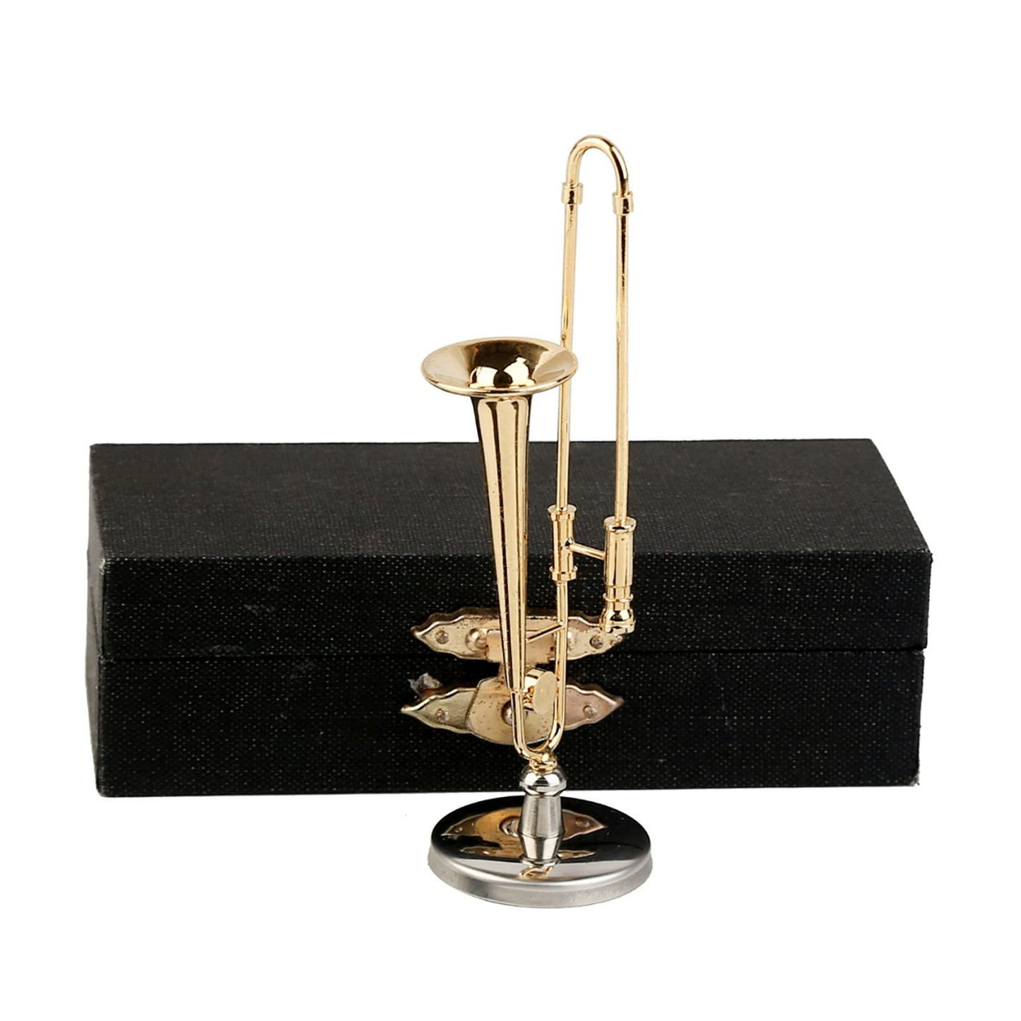 Dselvgvu Miniature Trombone with Stand and Case – Brass Collectible Decor