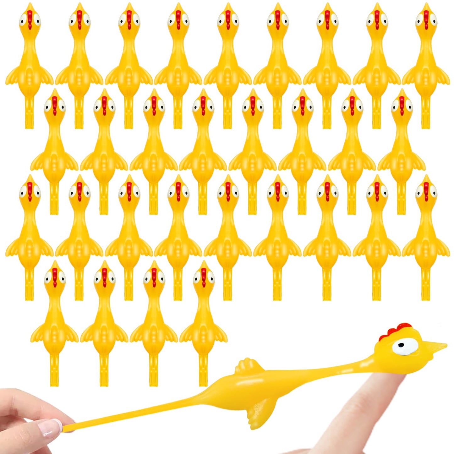 Dshengoo 30-Pack Finger Slingshot Chick — Stretchy Flying Party Favors