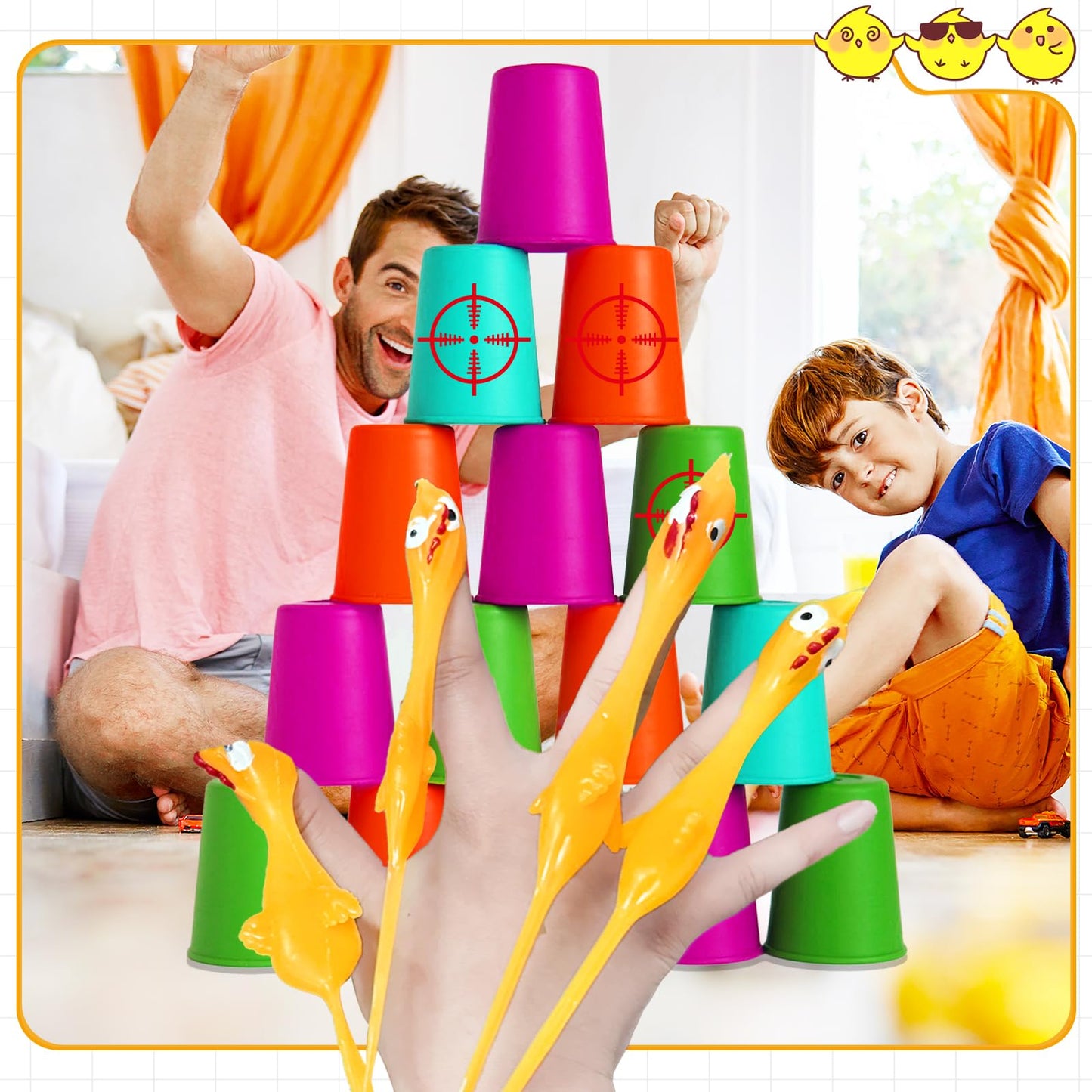 Dshengoo 30-Pack Finger Slingshot Chick — Stretchy Flying Party Favors