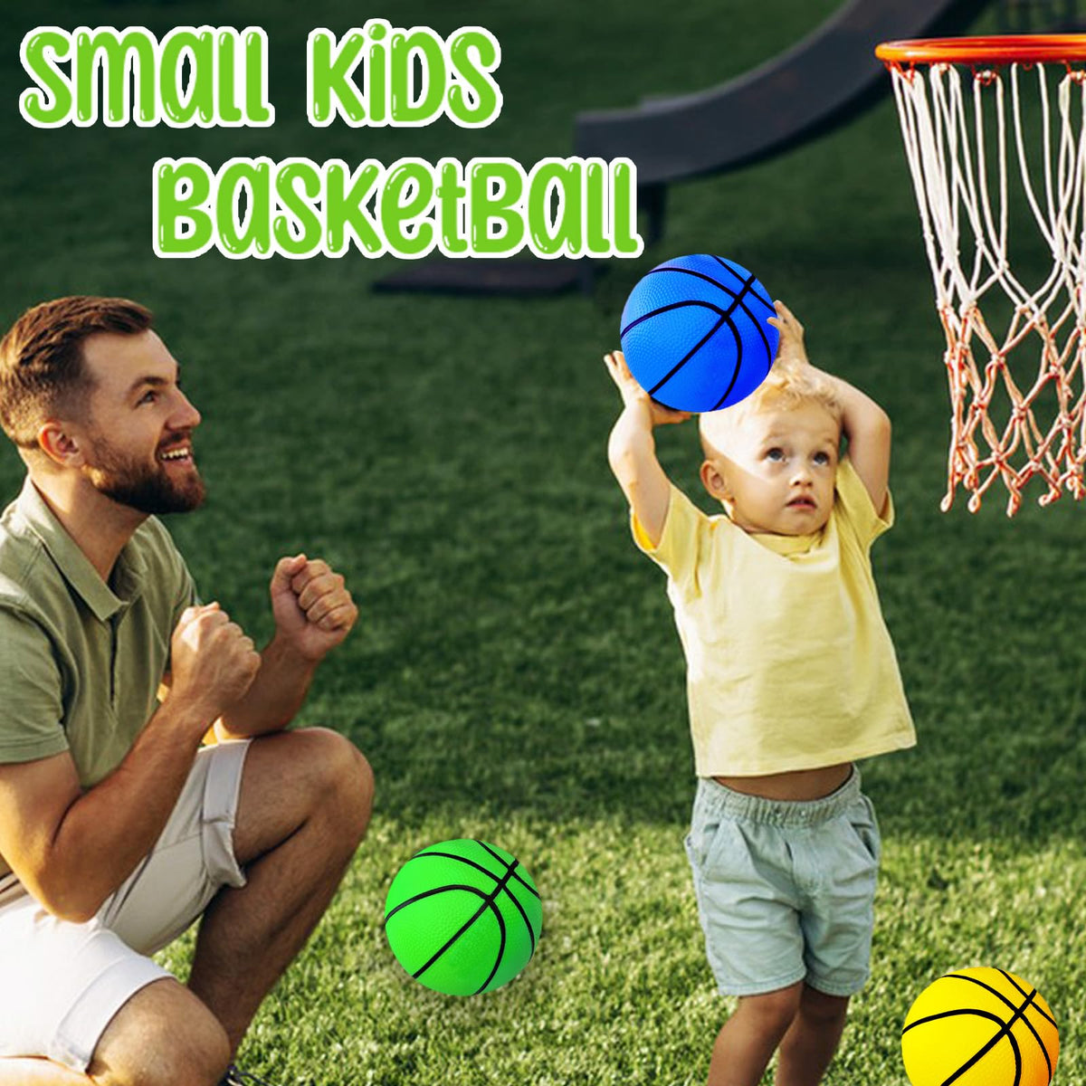 Dshengoo 6Pcs 5-Inch Mini Inflatable Basketballs with Pump | Colorful Rubber Balls for Kids