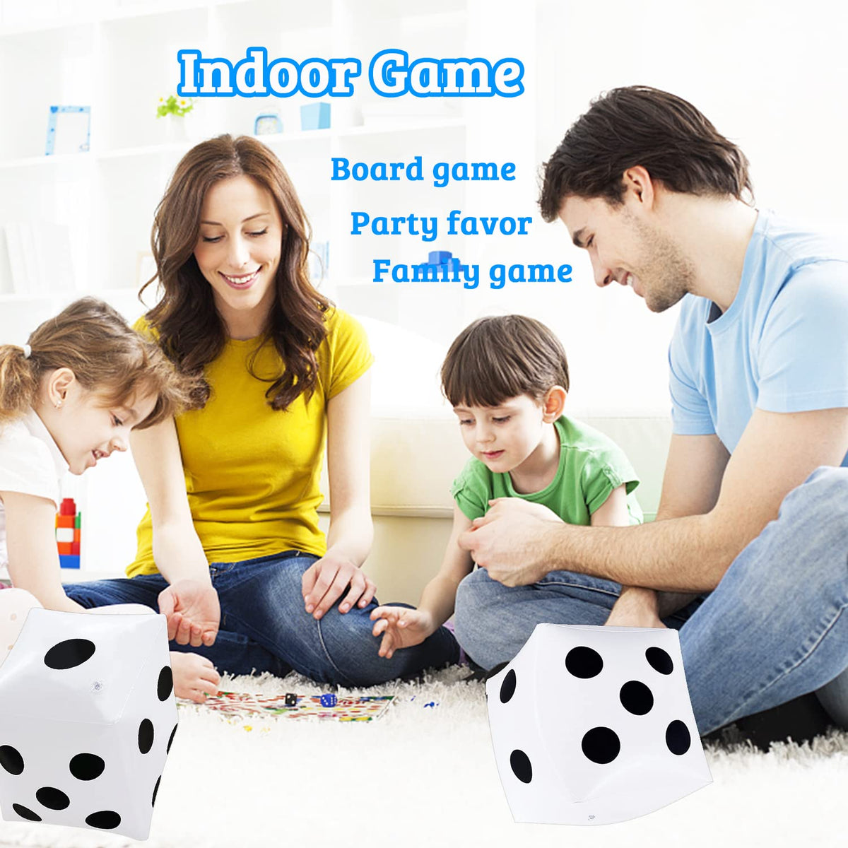 Dshengoo 3-Pack 13-Inch Jumbo Inflatable Dice – Giant Indoor/Outdoor Party Dice