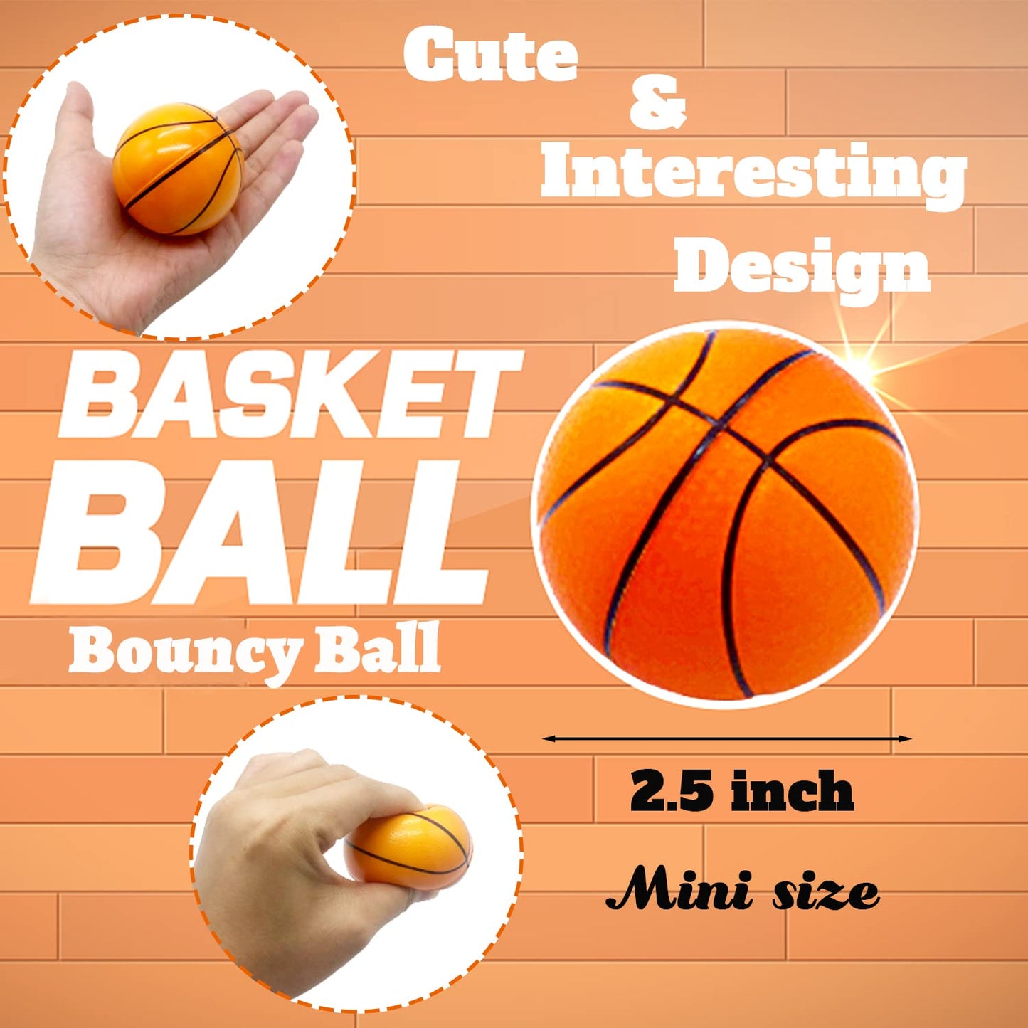 Dshengoo 24-Pack Mini 2.5-Inch Basketball Stress Balls – Foam Squeeze Toys for Parties, Rewards & Gifts