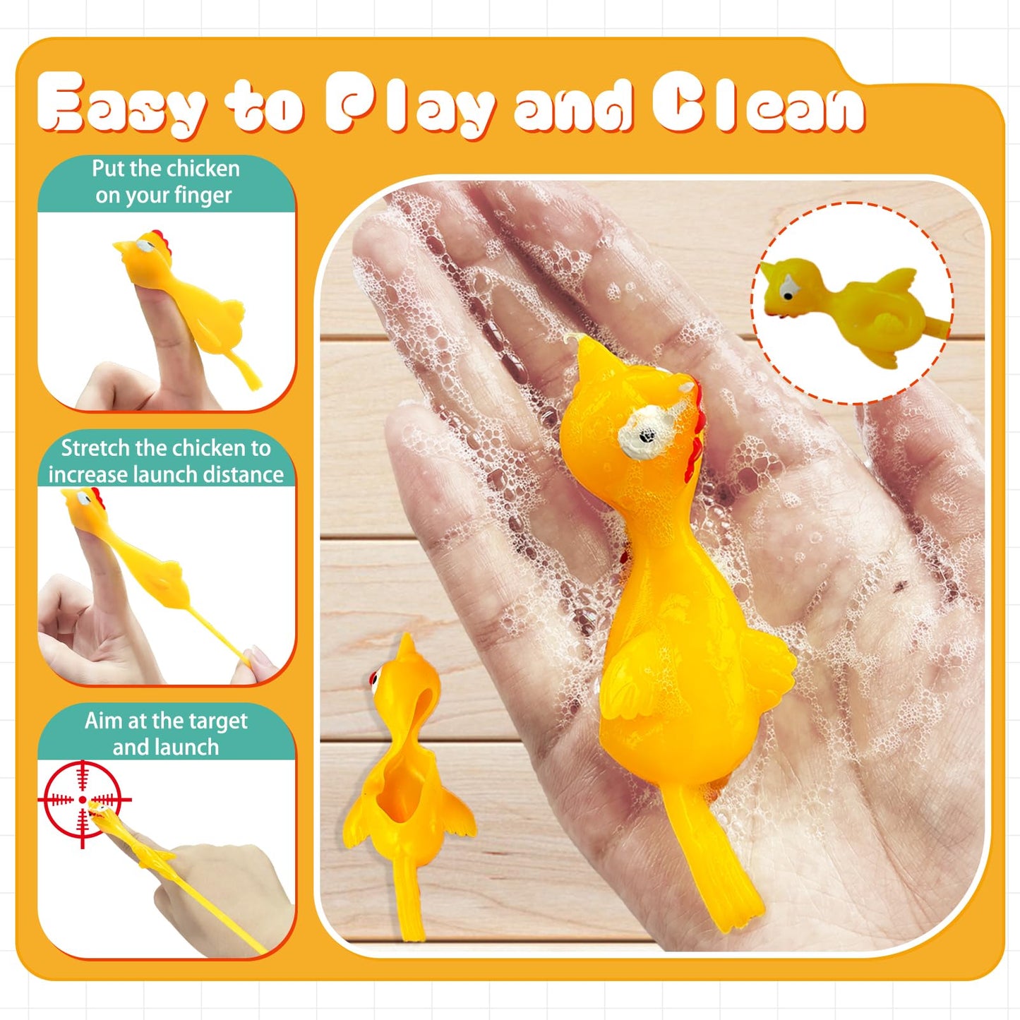 Dshengoo 30-Pack Finger Slingshot Chick — Stretchy Flying Party Favors