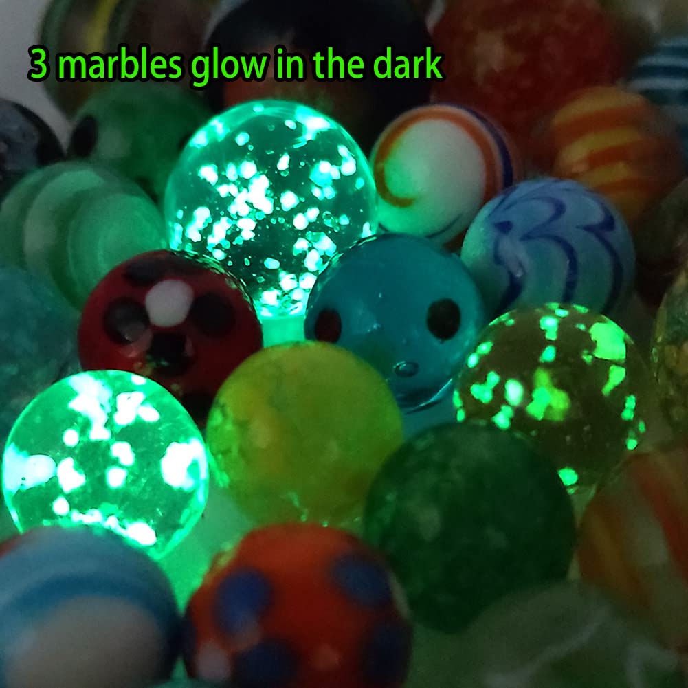 DSHMIXIA 71pcs Assorted Glass Marbles – Handmade Kids Marble Set for Games, Crafts & Learning