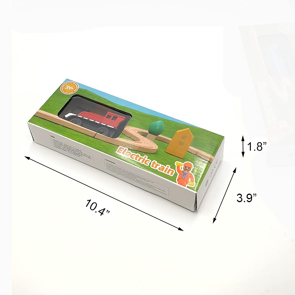 DSHMIXIA Battery-Operated Cargo Train with Magnetic Couplings – Wooden Track Set (3-5 Years)