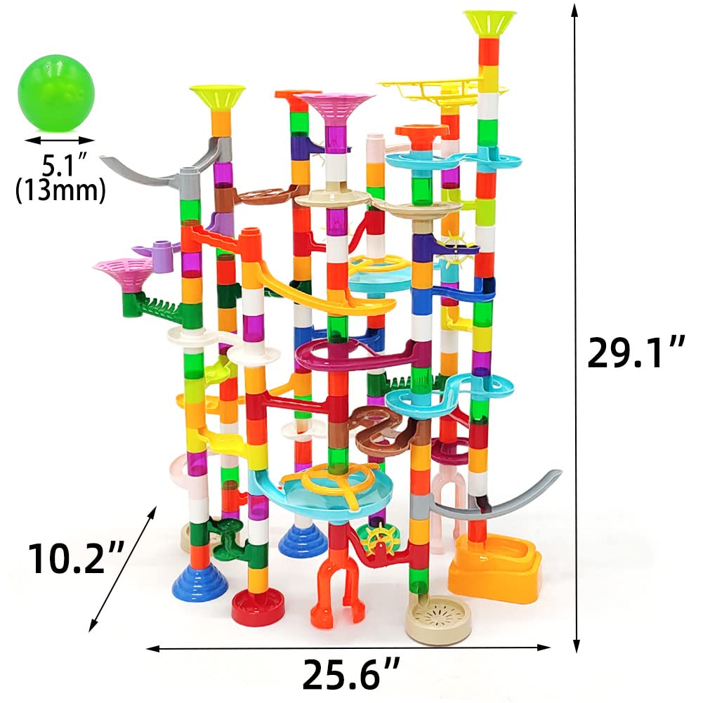 DSHMIXIA Marble Run Track with Glowing Marbles — STEM Building Toy for Kids Aged 3-10