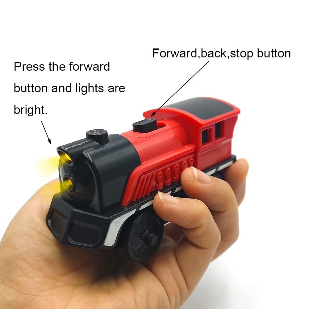 DSHMIXIA Battery-Operated Cargo Train with Magnetic Couplings – Wooden Track Set (3-5 Years)