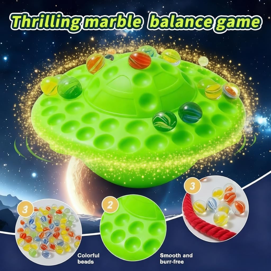 DSLWWT Marble Balance Board Game – Fun Family Stacking for 1–4 Players | Portable Travel Toy