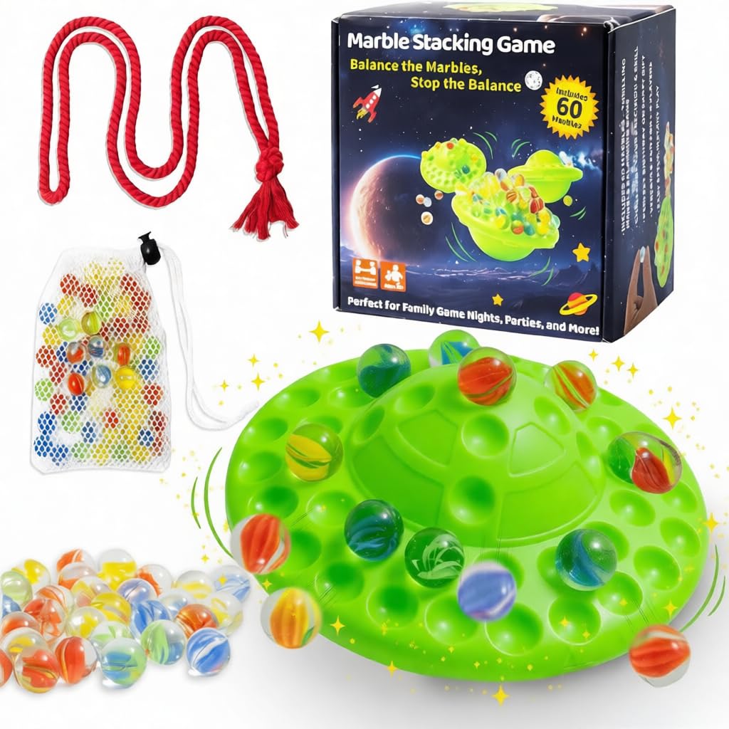 DSLWWT Marble Balance Board Game – Fun Family Stacking for 1–4 Players | Portable Travel Toy