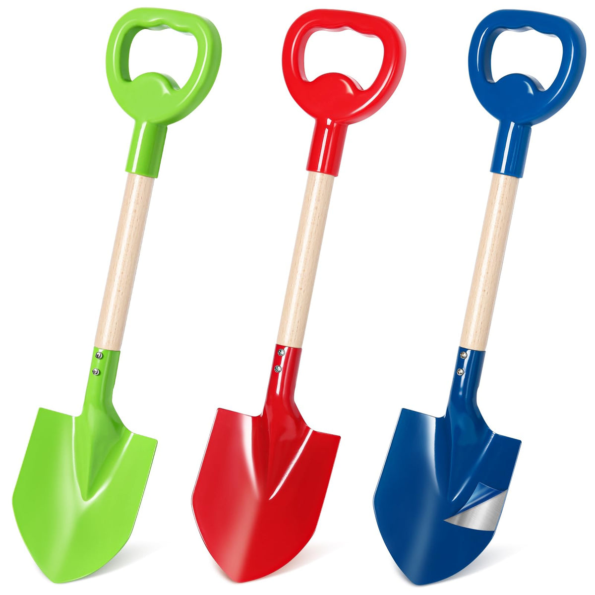 Dsmile 3-Piece Beach Shovel Toy for Kids – 16-Inch Metal Shovels with ABS Handle